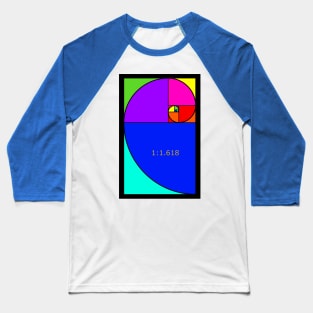 Fibonacci Spiral Baseball T-Shirt